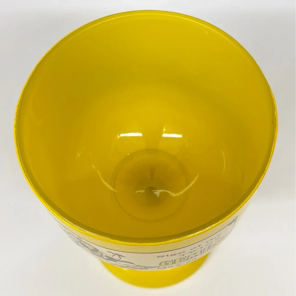 Vtg Gemini Zodiac Sign of the Twins Glass Goblet Yellow Chalice Astrology Retro